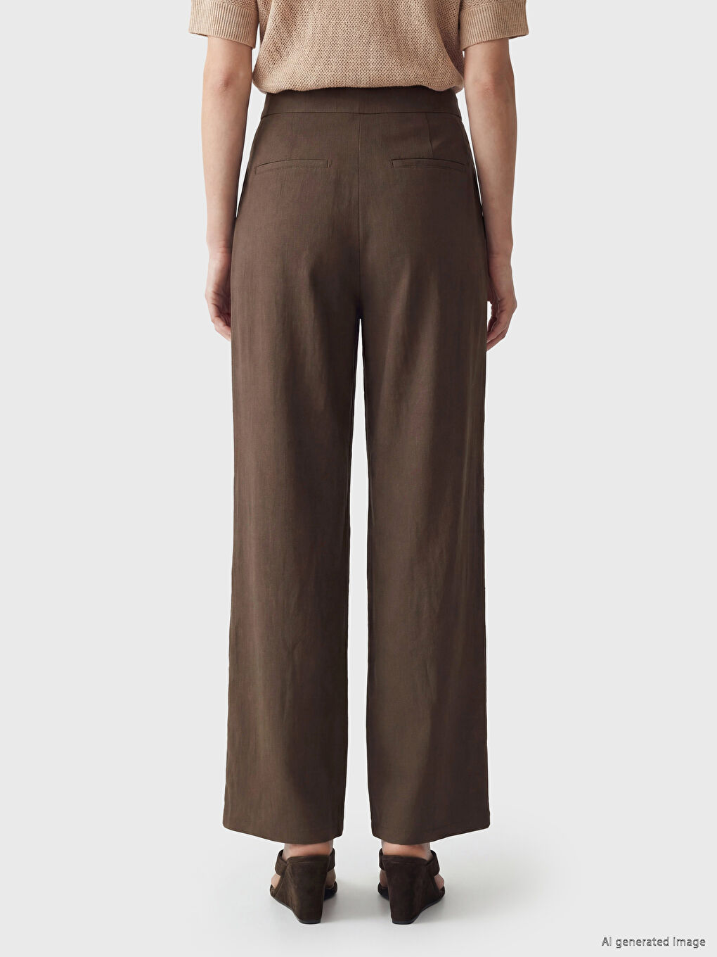 Regular Fit Wrap Closure Women's Trousers-3