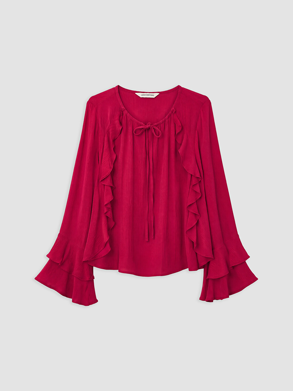 Tie Detail Ruffled Blouse