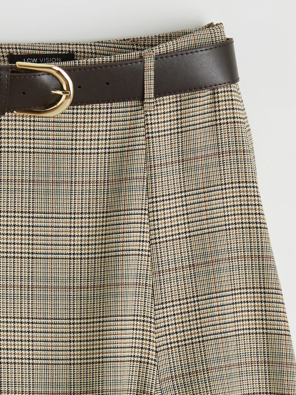 Женская узорчатая юбка с ремнём-5