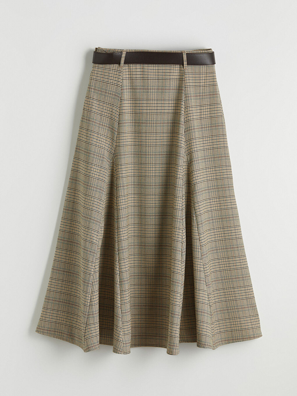 Женская узорчатая юбка с ремнём-6