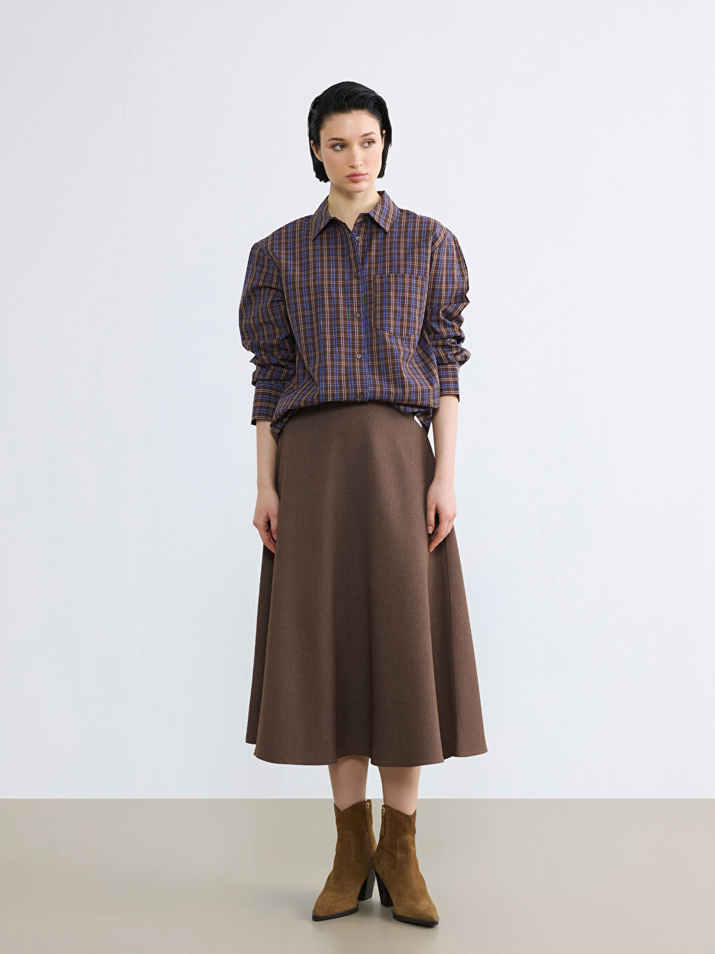 әйелдерге арналған жоғары белді найзағайлы клеш белдемше