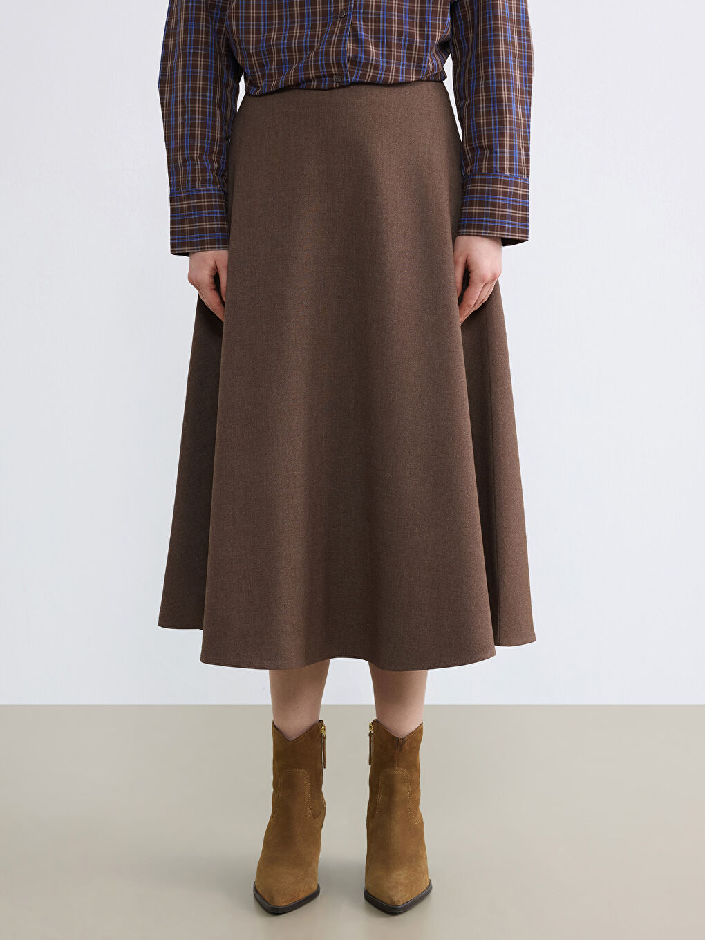 әйелдерге арналған жоғары белді найзағайлы клеш белдемше-1