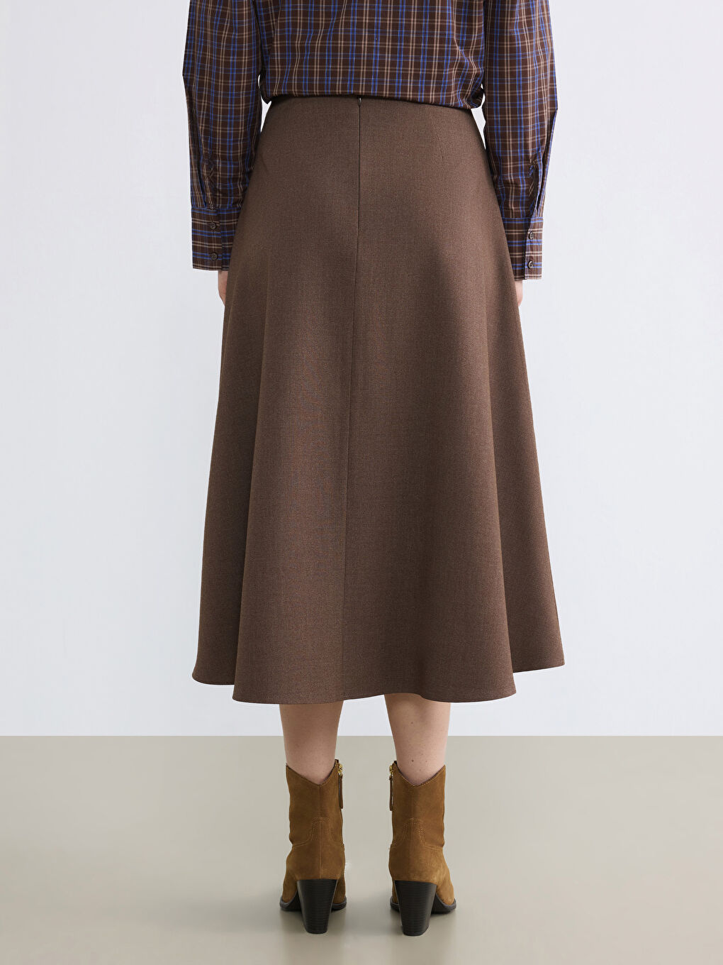 әйелдерге арналған жоғары белді найзағайлы клеш белдемше-3