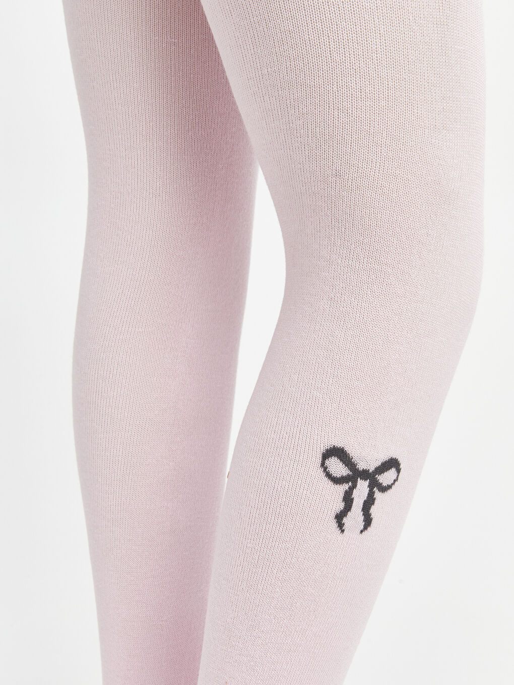 Pembe Fiyonk Desenli Kız Çocuk Külotlu Çorap 2'li-1