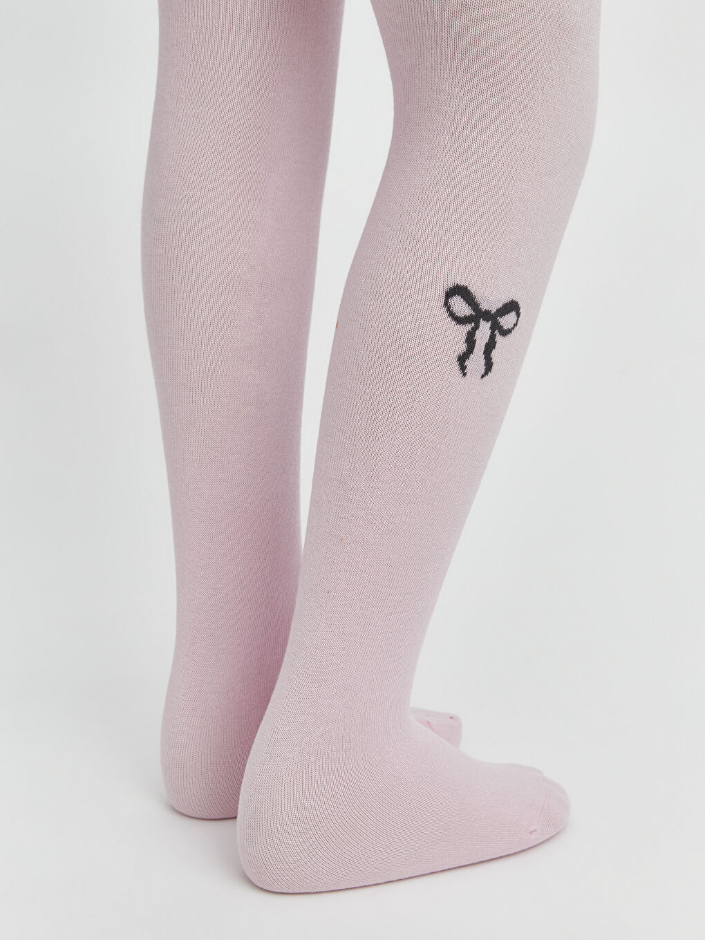 Pembe Fiyonk Desenli Kız Çocuk Külotlu Çorap 2'li-2