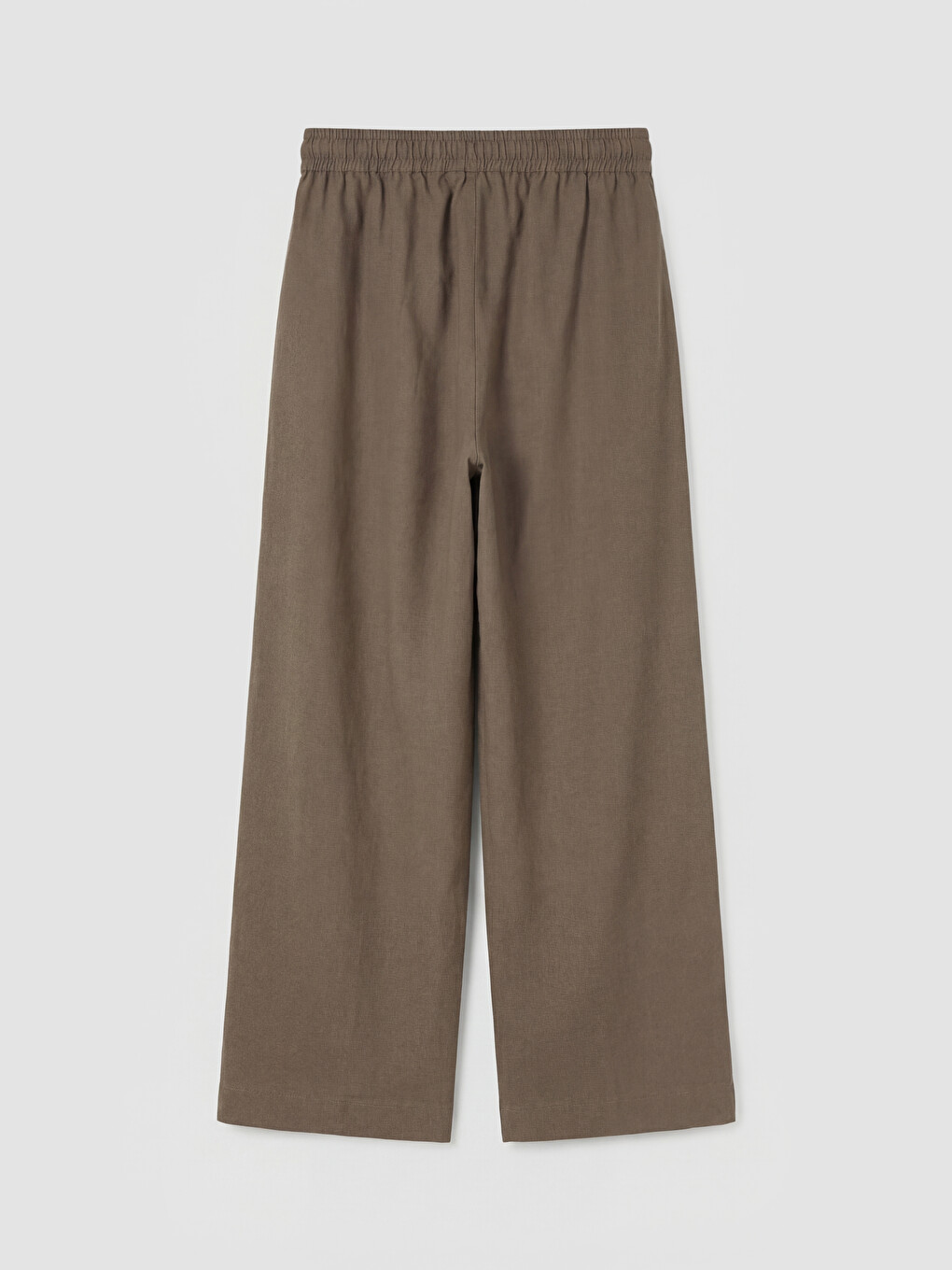 Elastic Waist Linen Blend Women's Trousers-5