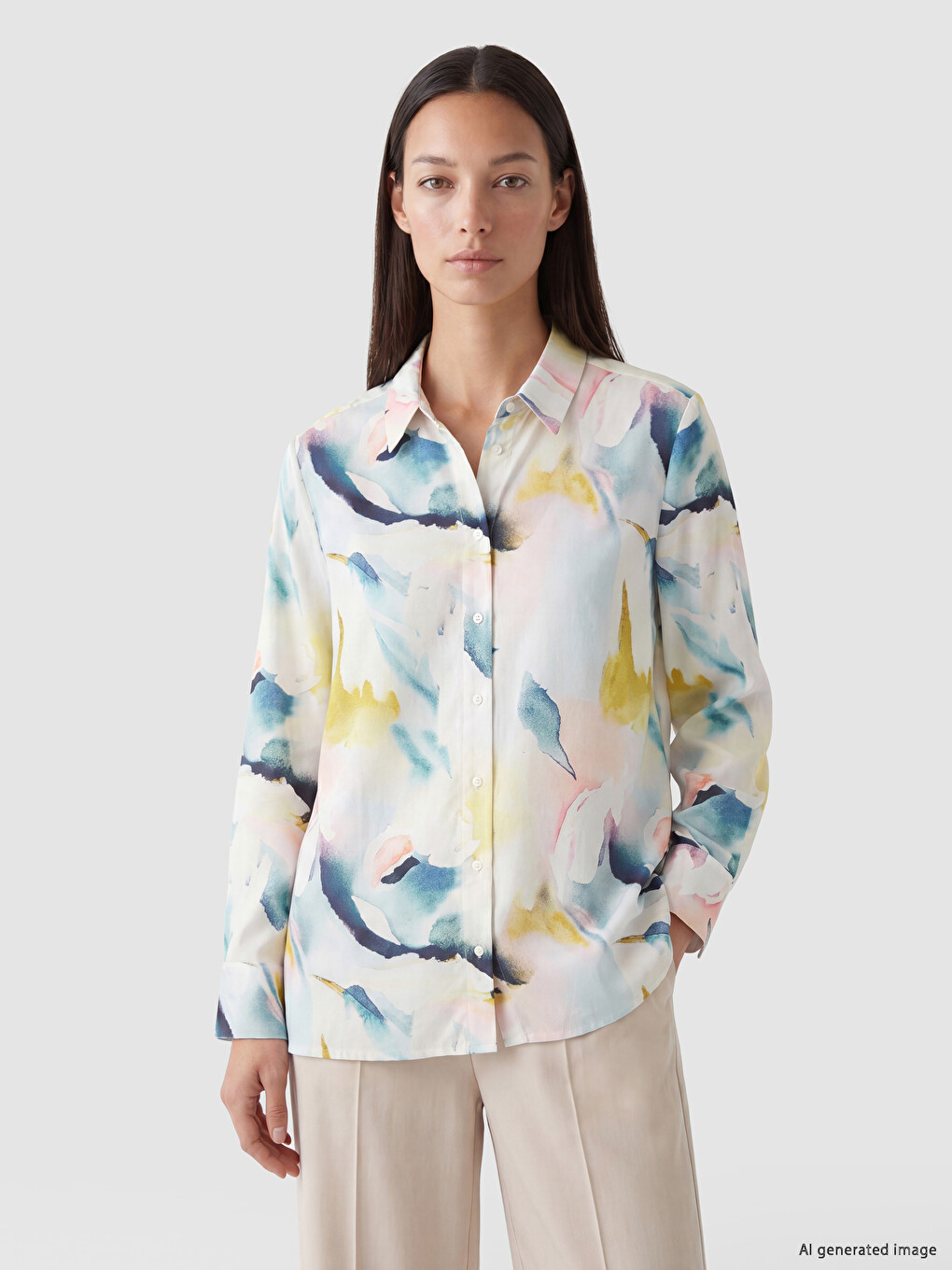 Patterned Oversize Women's Shirt