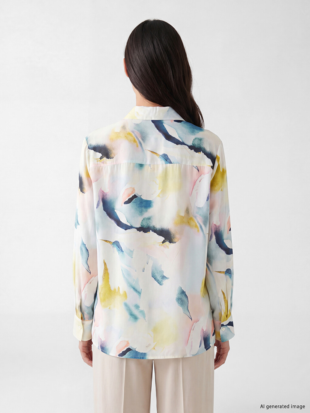 Patterned Oversize Women's Shirt-2