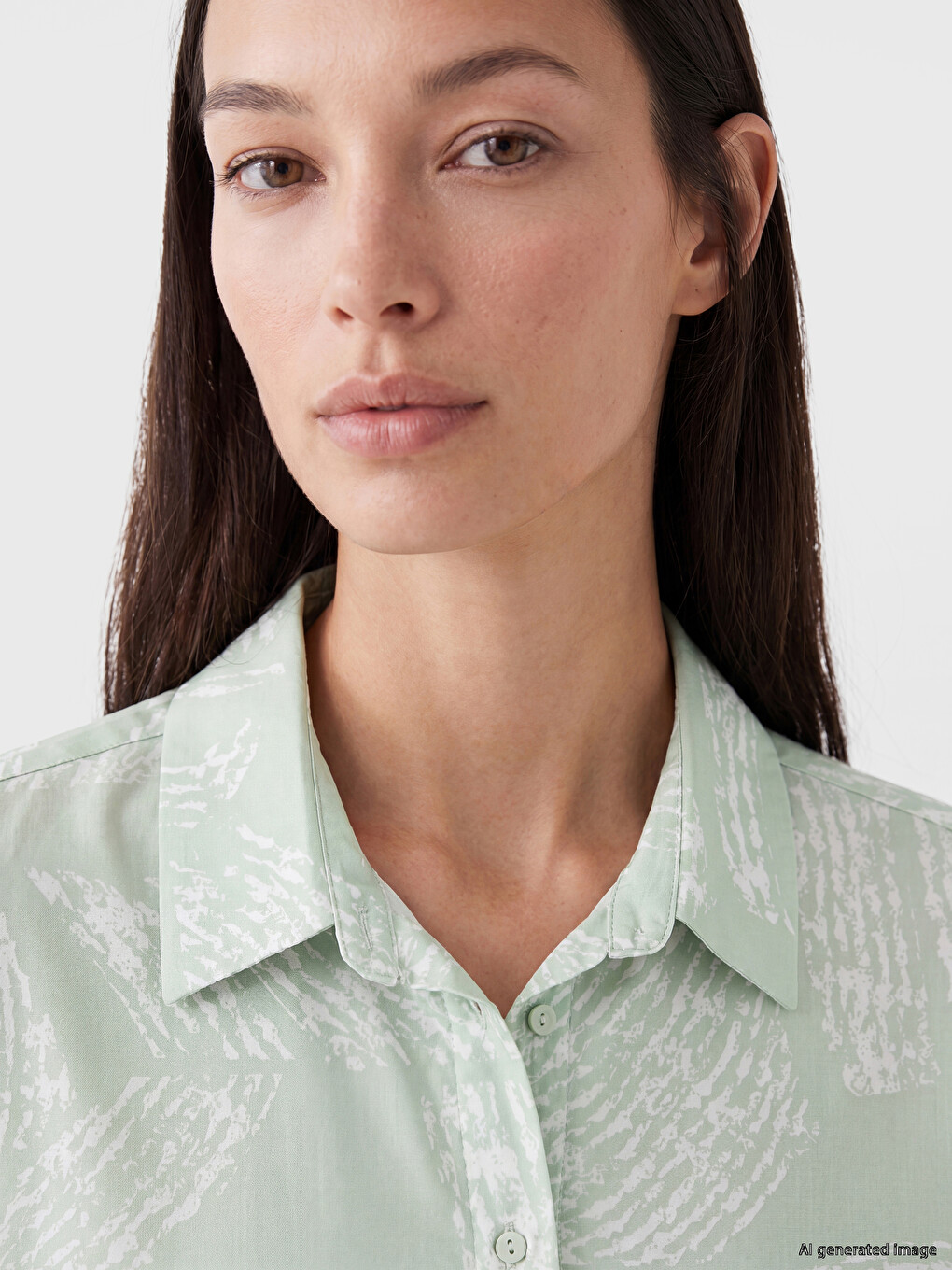 Patterned Oversize Women's Shirt-2