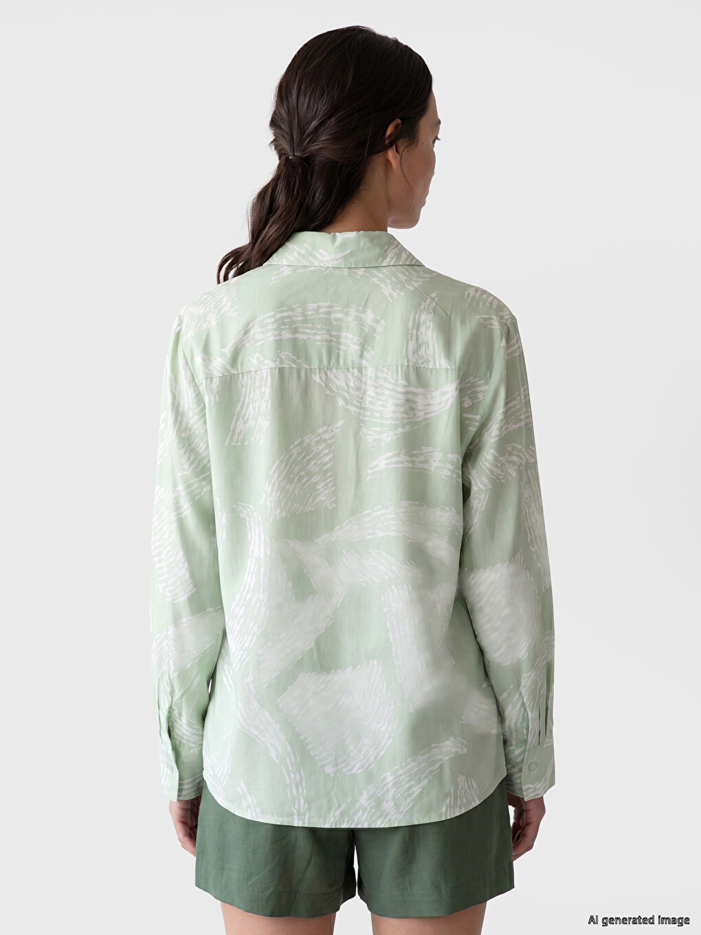 Patterned Oversize Women's Shirt-3