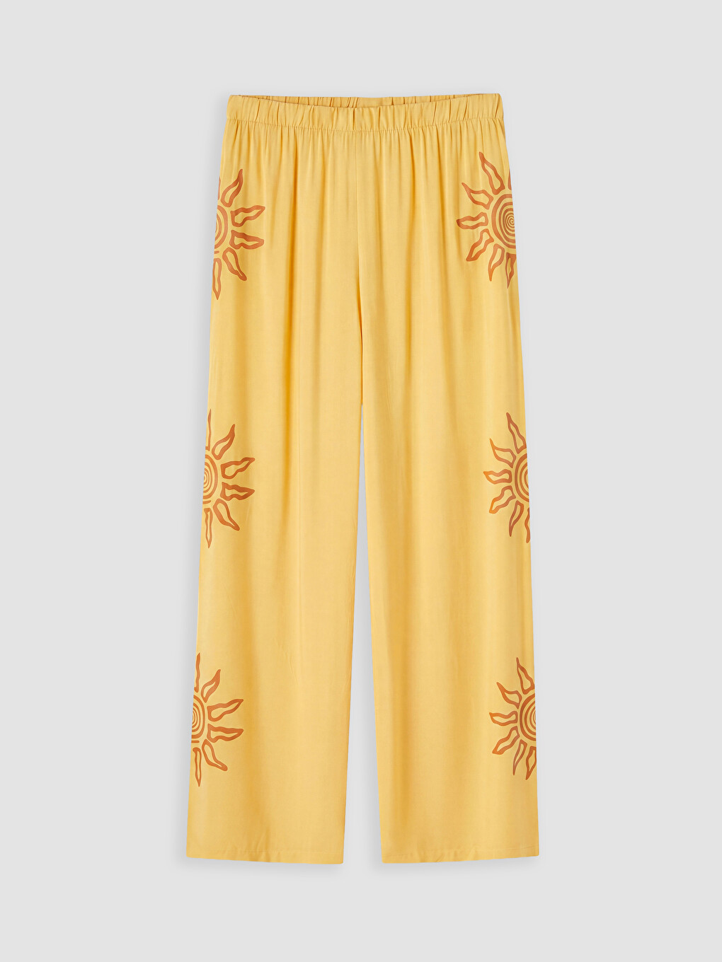 Sarı Halter Yaka Desenli Kadın Pijama Takımı-4