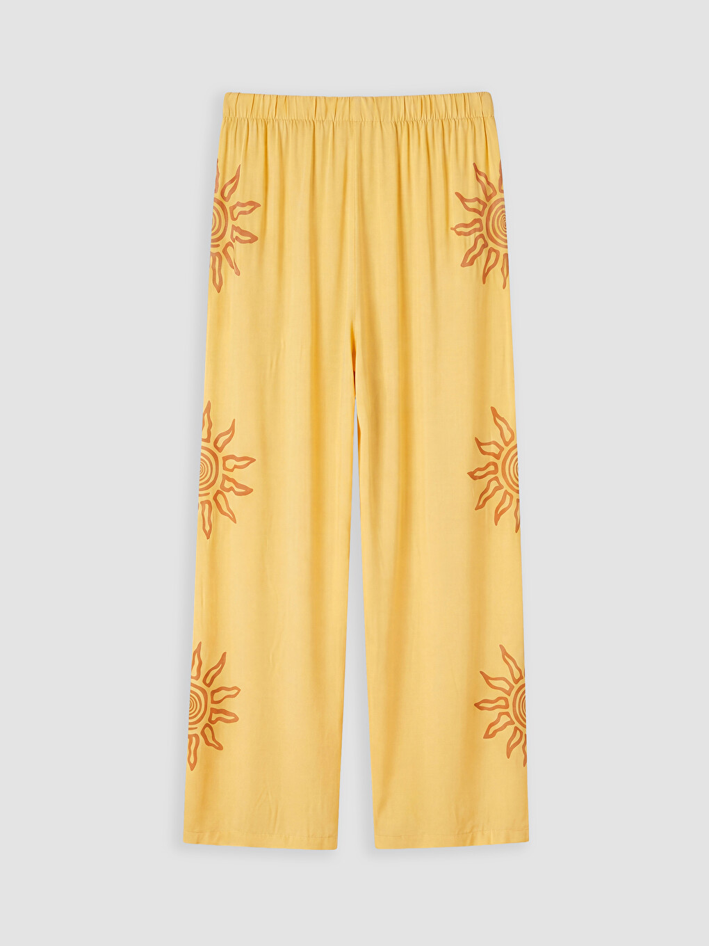 Sarı Halter Yaka Desenli Kadın Pijama Takımı-7