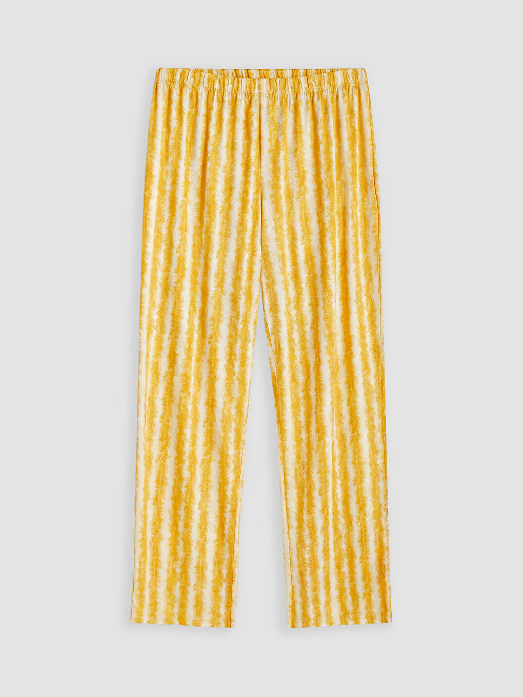 Sarı Bisiklet Yaka Baskılı Kadın Pijama Takımı-2