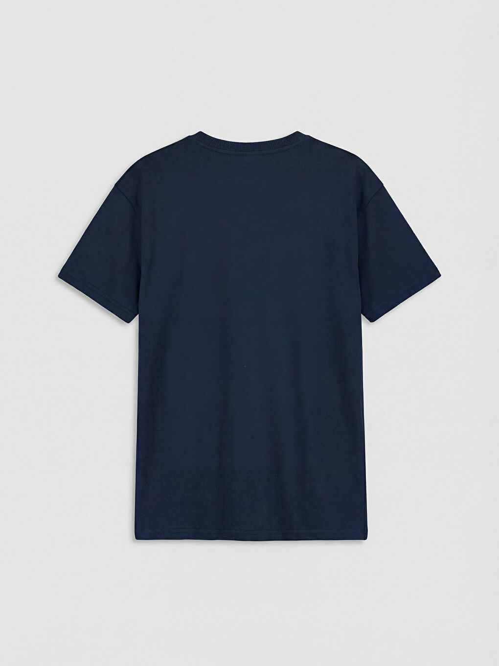 Lacivert Bisiklet Yaka Baskılı Erkek Çocuk Tişört-1