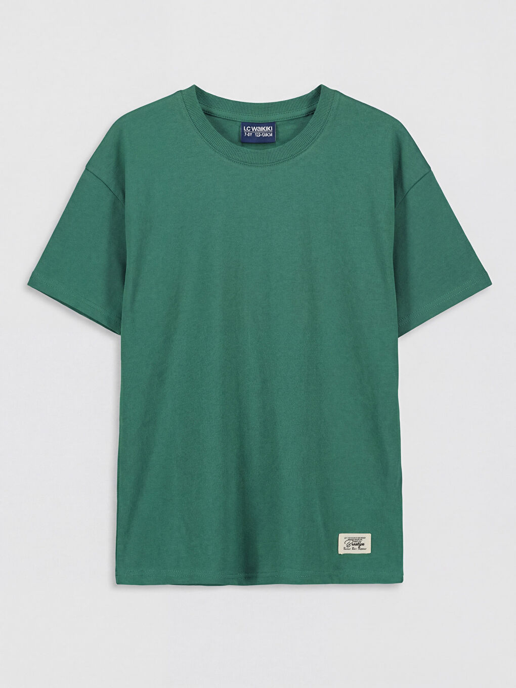 Yeşil Bisiklet Yaka Kısa Kollu Erkek Çocuk Tişört