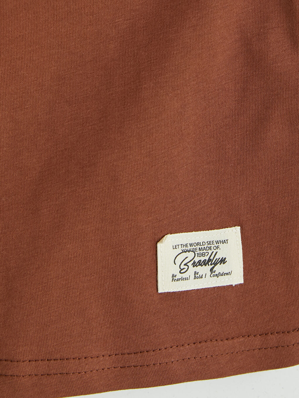 Kahverengi Bisiklet Yaka Kısa Kollu Erkek Çocuk Tişört-3