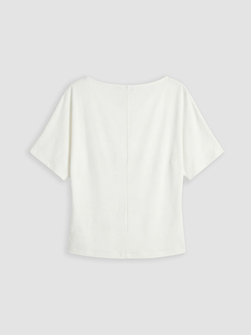 Beyaz Dökümlü Yaka Bluz-1