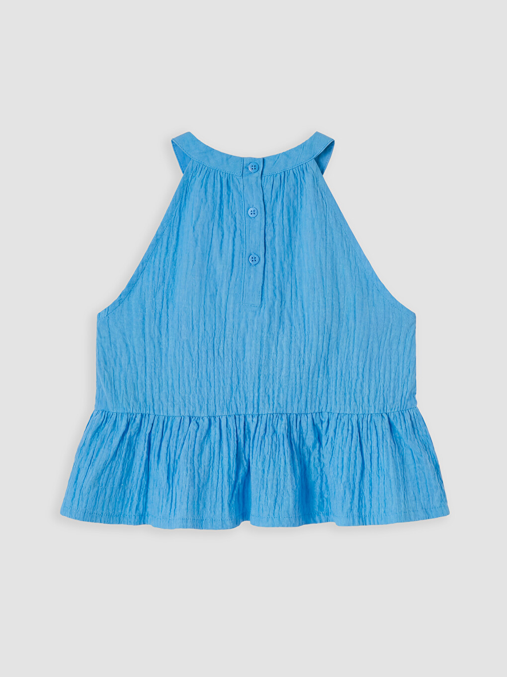 Mavi Çiçek Aplikeli Halter Yaka Kız Çocuk Takım-3