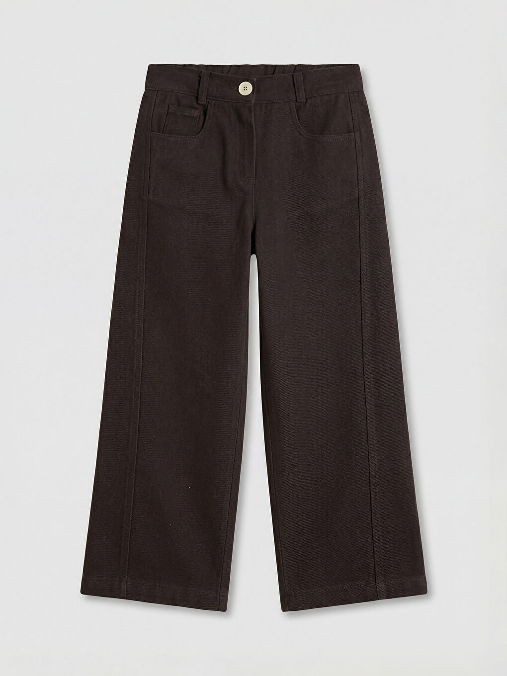 Kahverengi Regular Fit Kız Çocuk Gabardin Pantolon