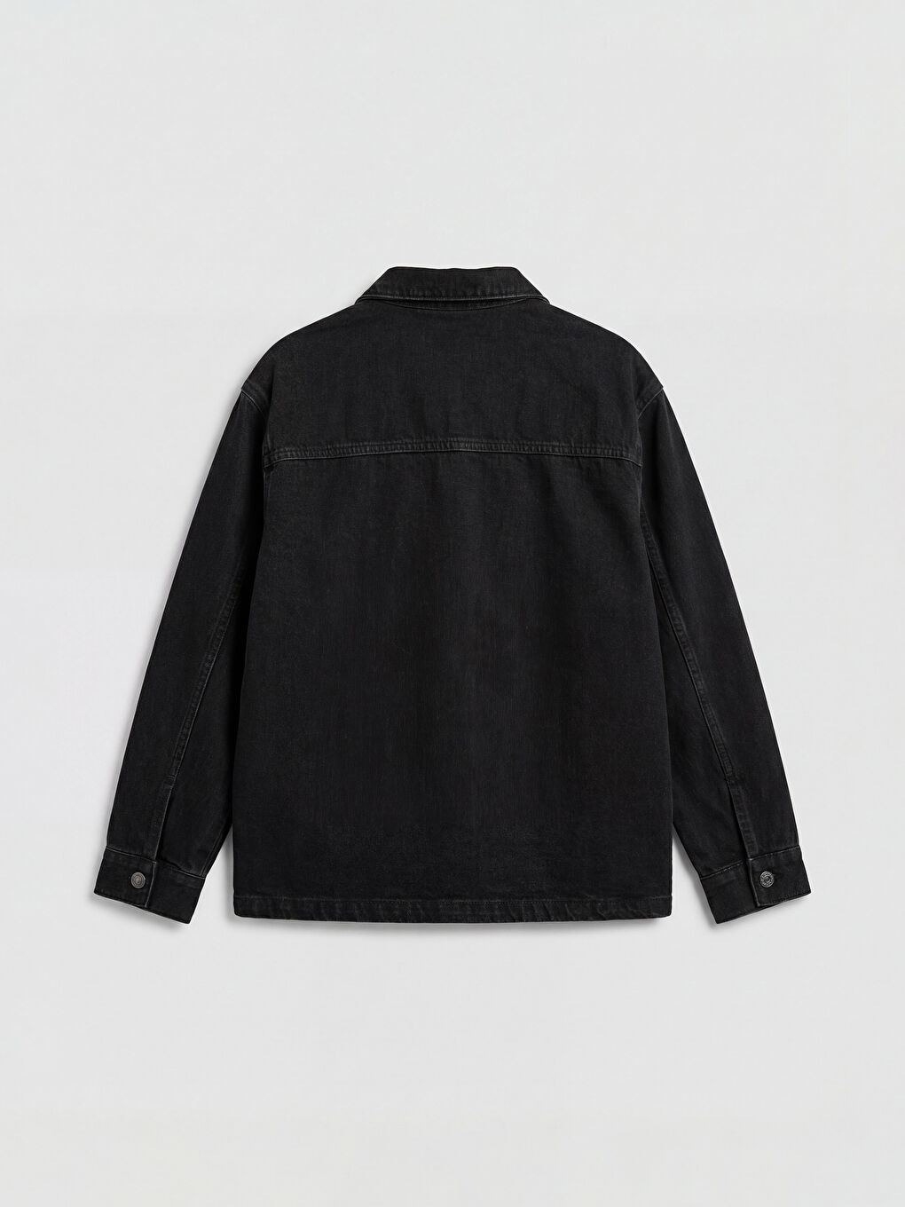 Siyah Uzun Kollu Erkek Çocuk Jean Gömlek-1