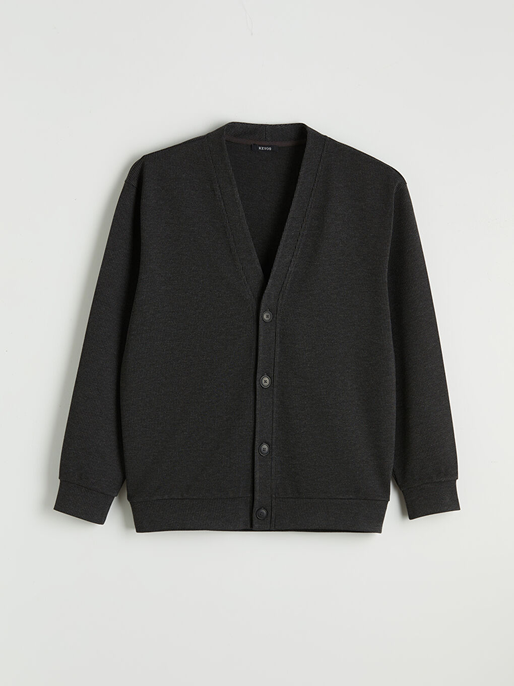 Antrasit Standart Kalıp Erkek Triko Hırka-3