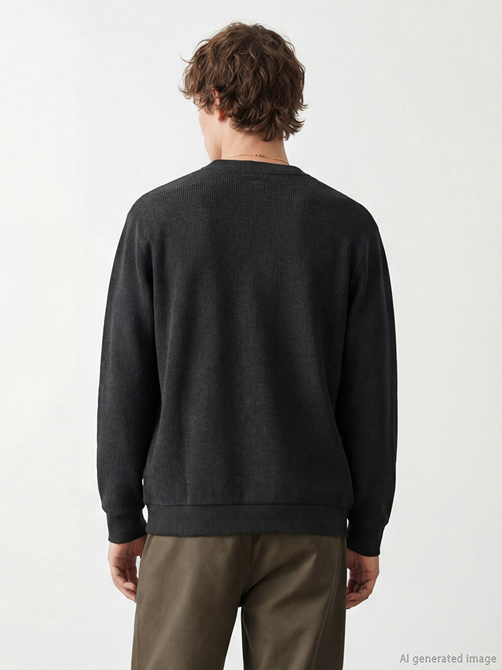 Antrasit Standart Kalıp Erkek Triko Hırka-2