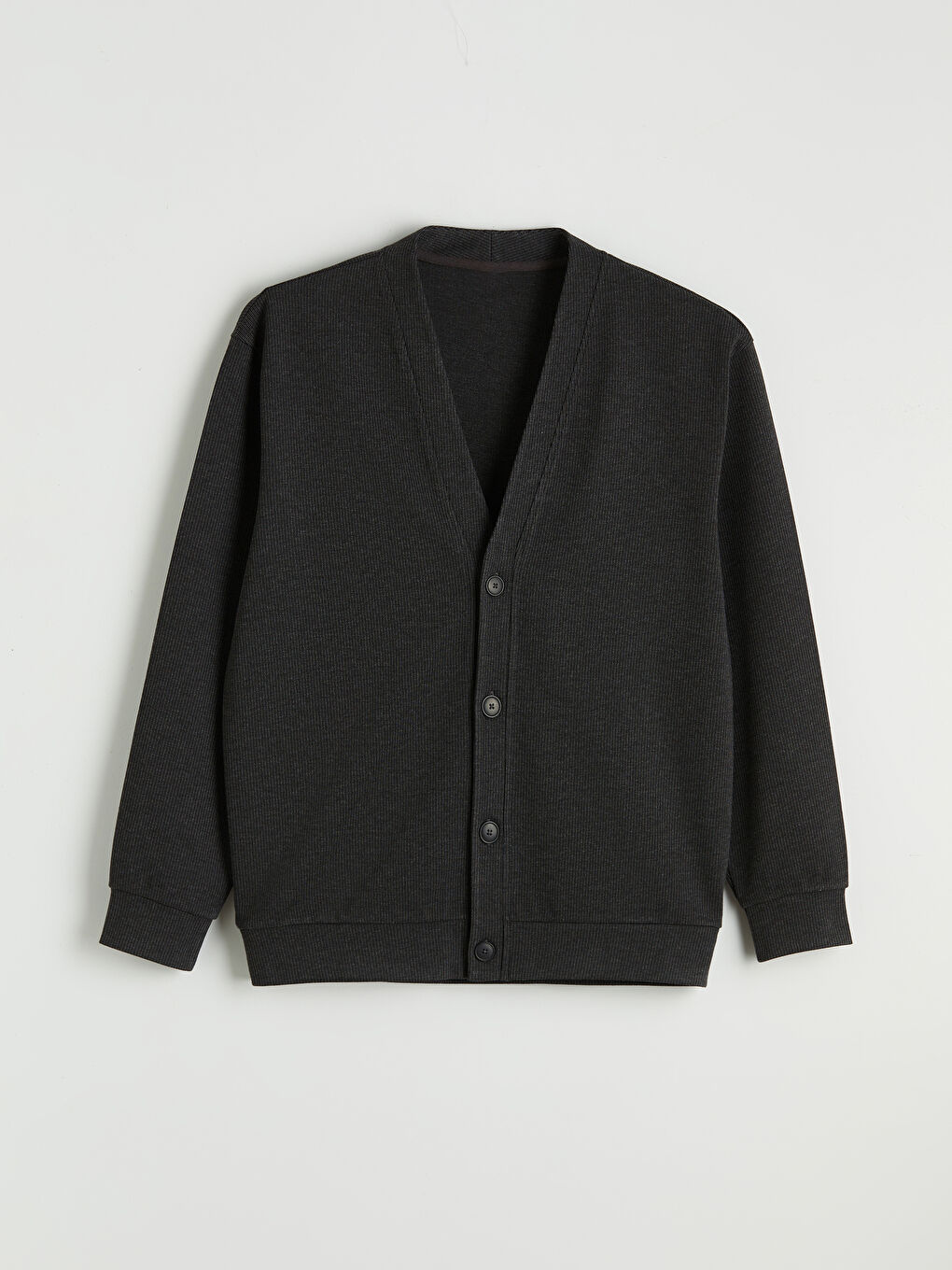 Antrasit Standart Kalıp Erkek Triko Hırka-3