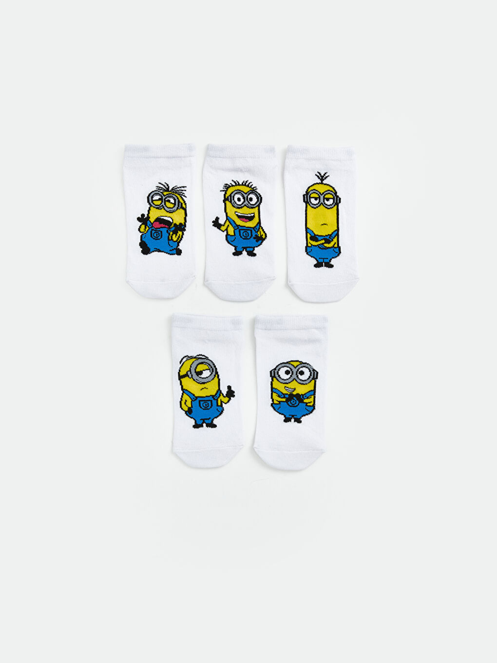 Karışık Minions Baskılı Erkek Çocuk Patik Çorap 5'li