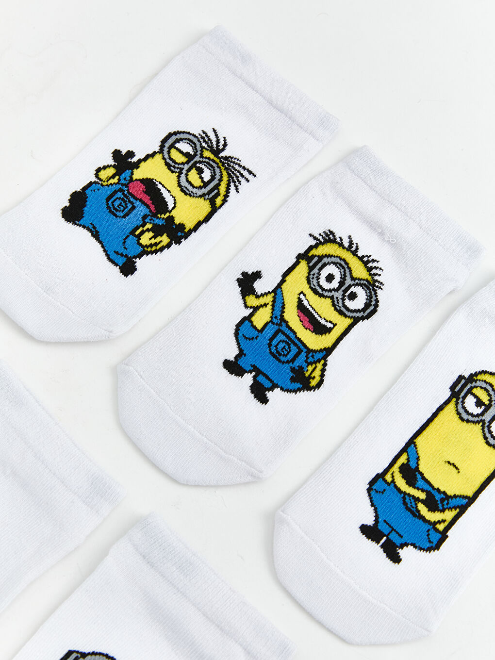 Karışık Minions Baskılı Erkek Çocuk Patik Çorap 5'li-1