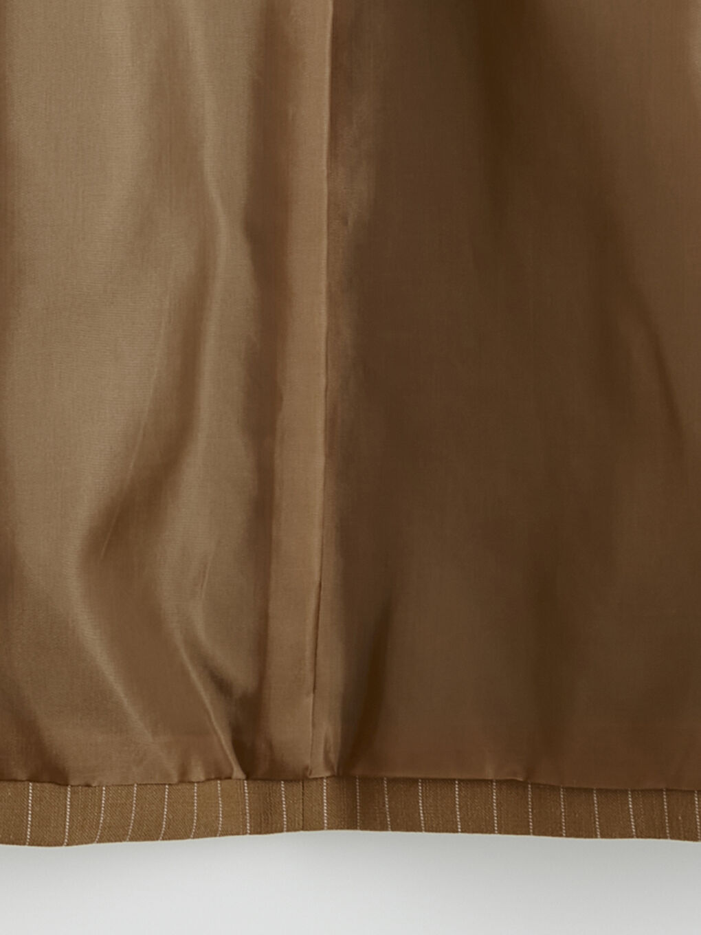 Kahverengi Çizgili Keten Karışımlı Kadın Blazer Ceket-2