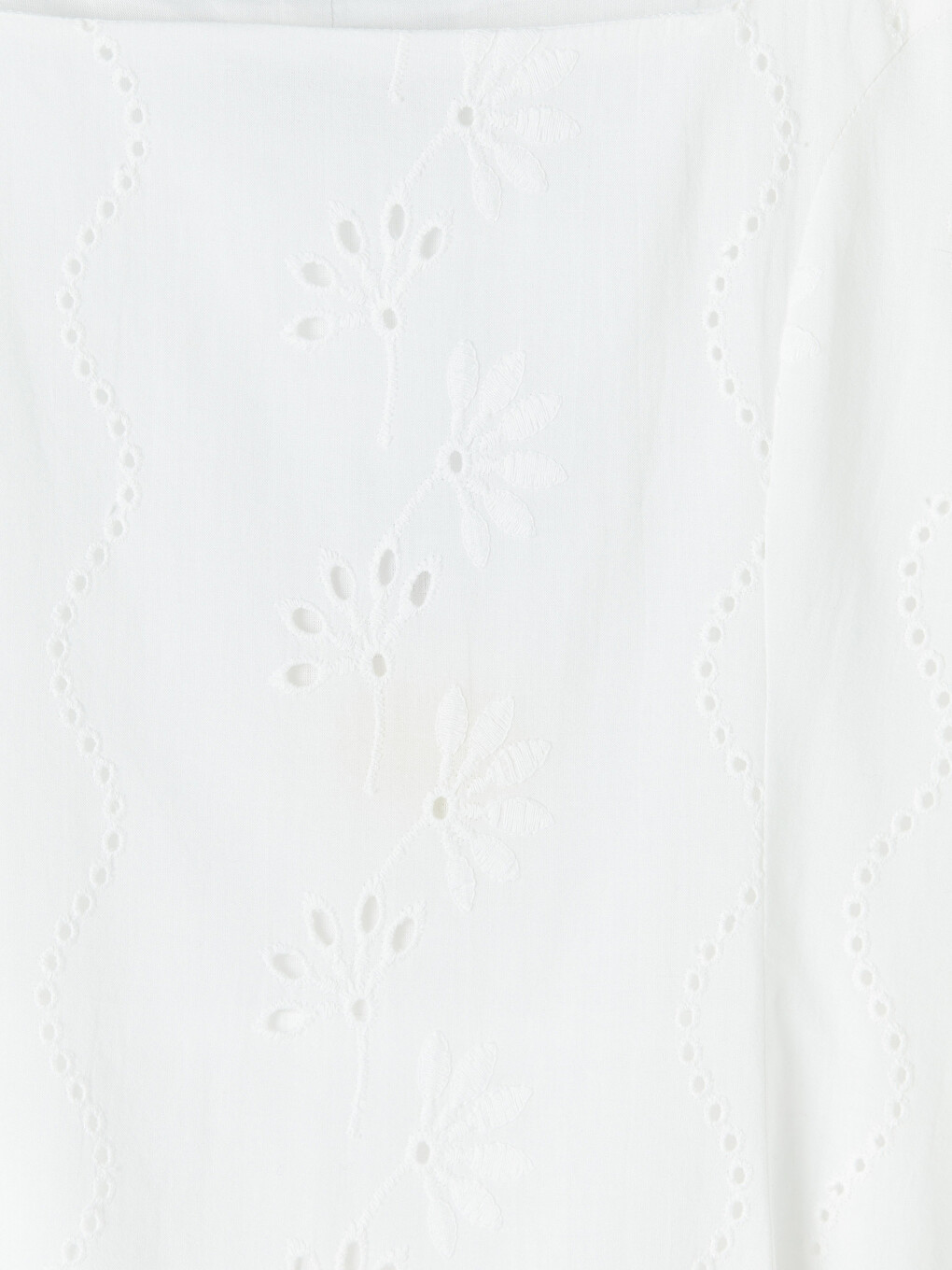Square Neck Broderie Flared Dress-5