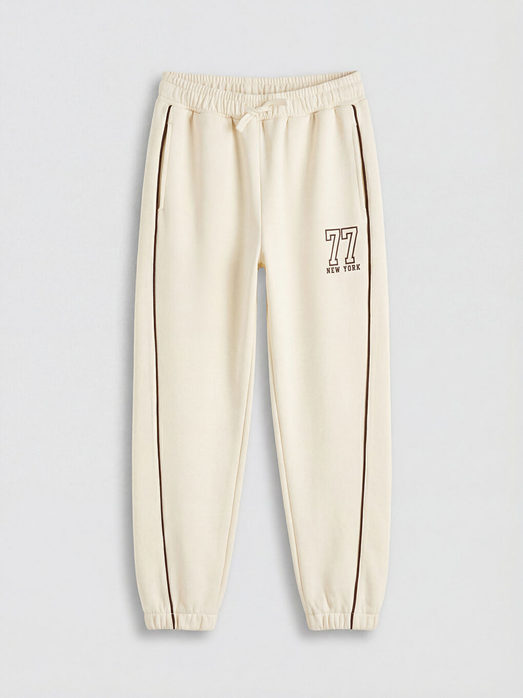 Ekru New York Baskılı Erkek Çocuk Jogger Eşofman Altı