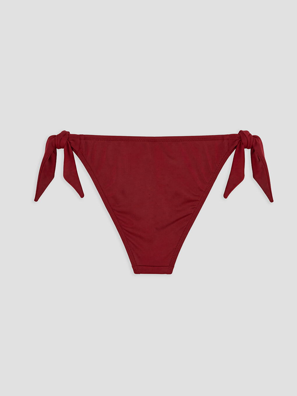 Bordo Yanlardan Bağlamalı Kadın Bikini Alt-1