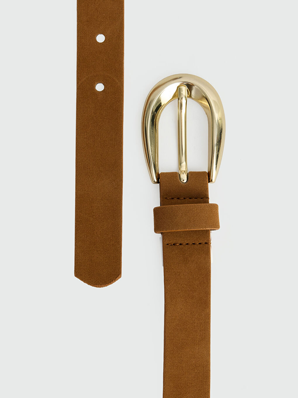 Kahverengi Süet Görünümlü Kadın Kemer-2