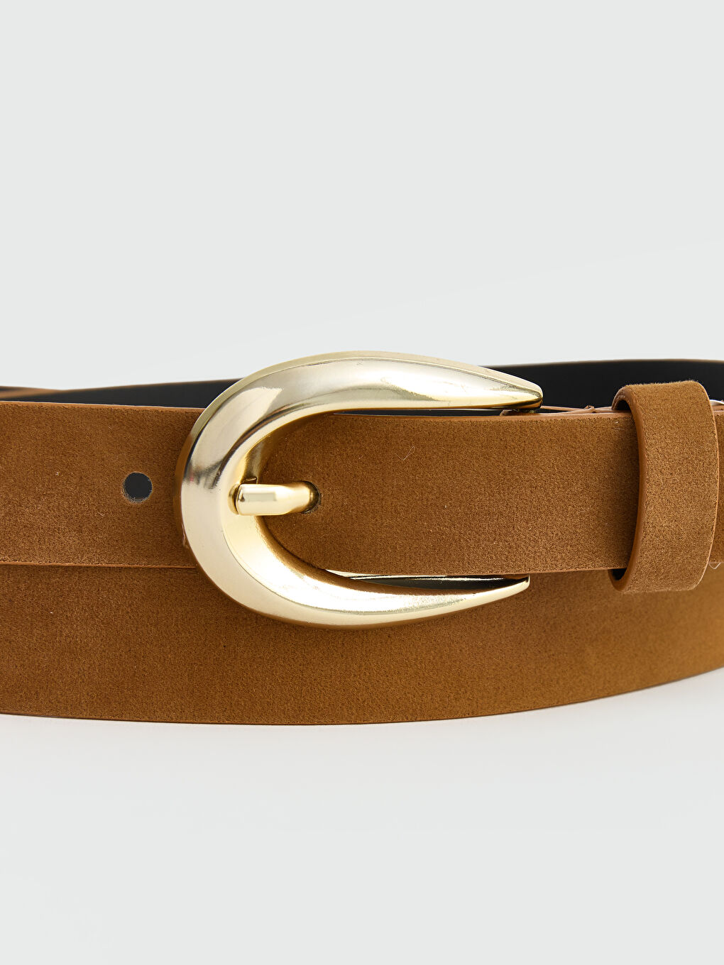 Kahverengi Süet Görünümlü Kadın Kemer-3