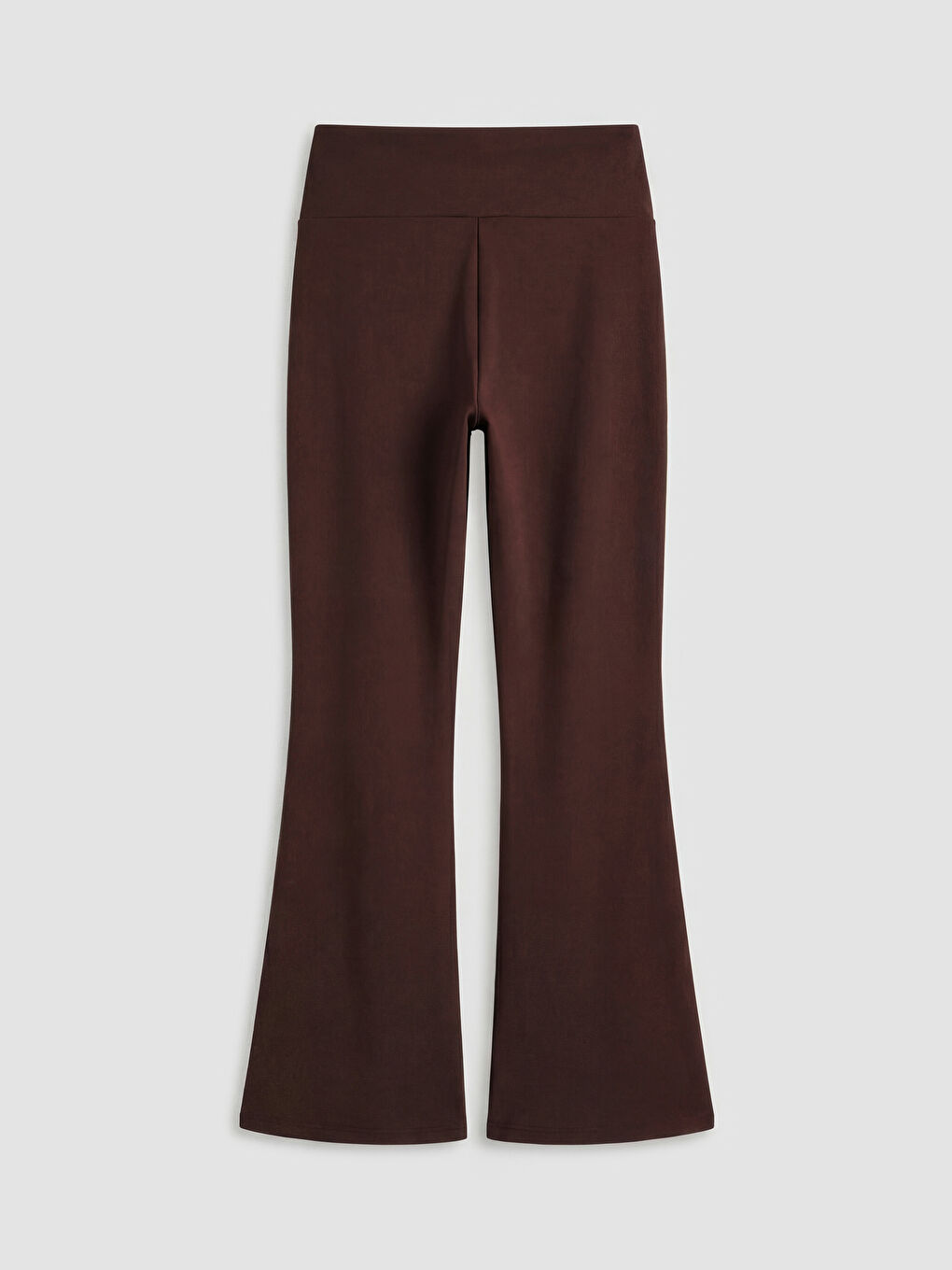 Kahverengi Yüksek Bel İspanyol Paça Kadın Tayt Pantolon	-1