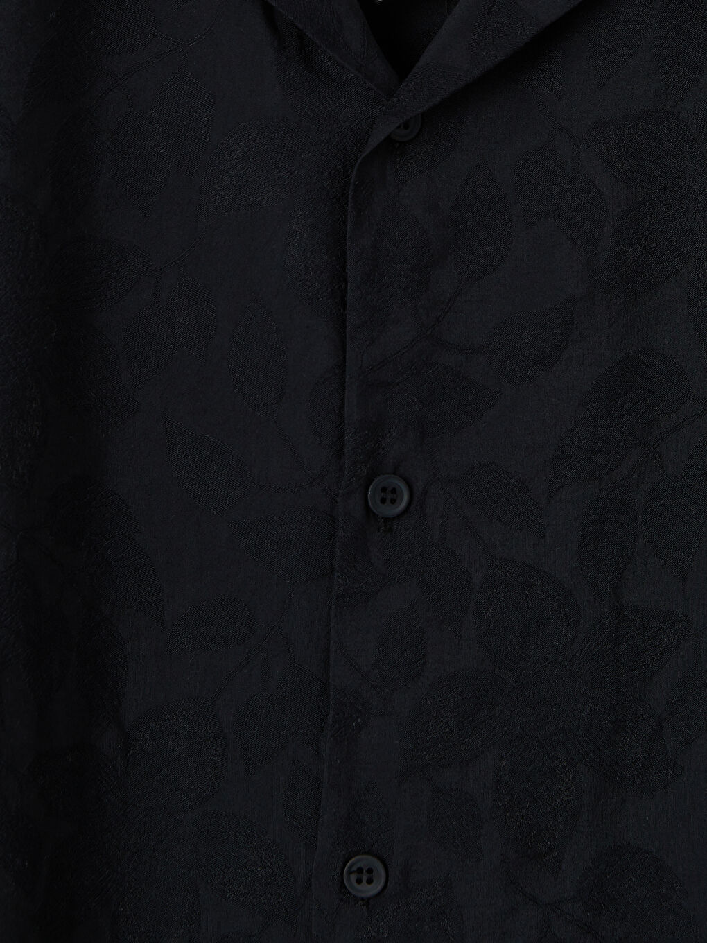Siyah Regular Fit Desenli Erkek Gömlek-1