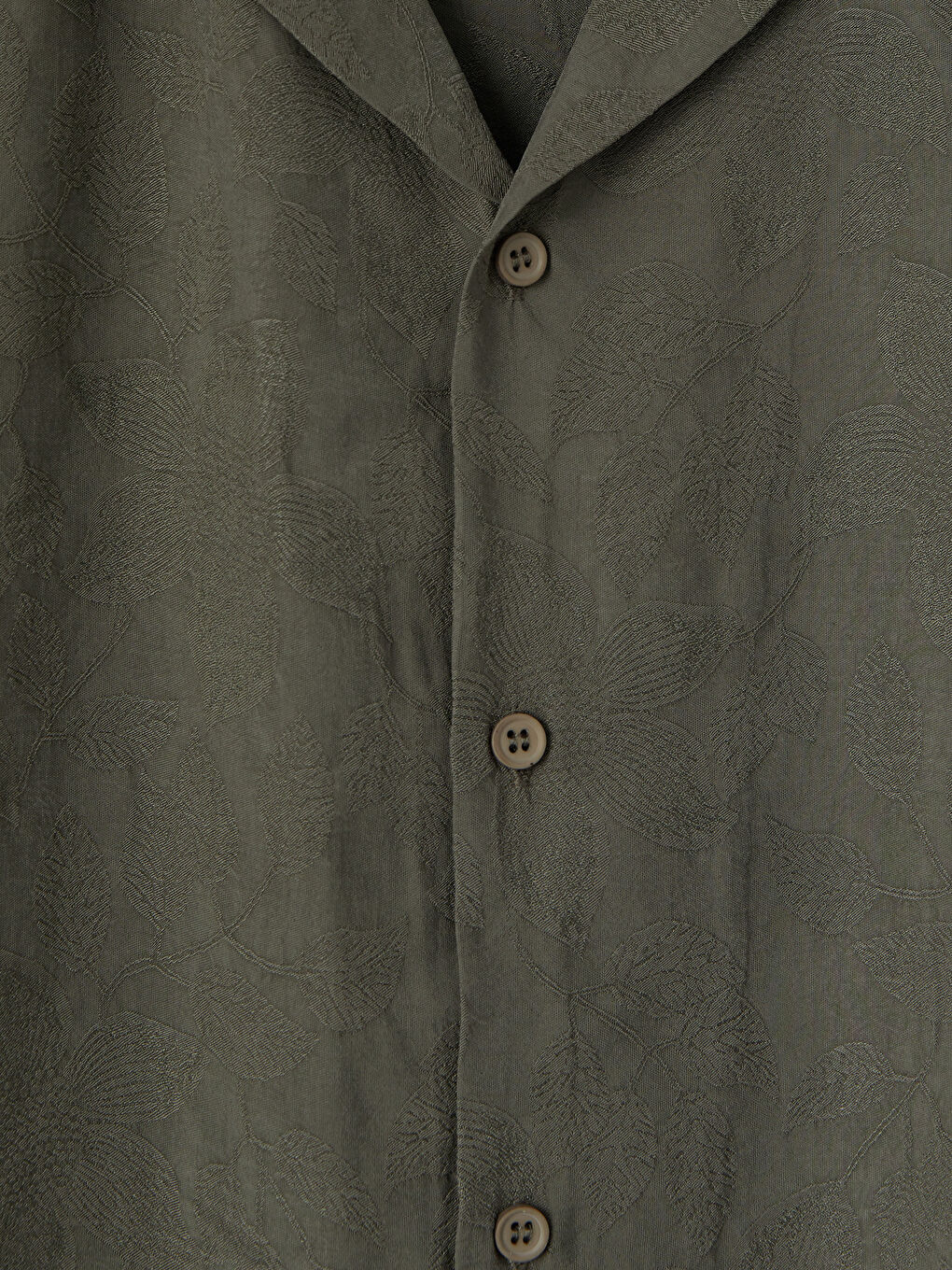 Haki Regular Fit Desenli Erkek Gömlek-1