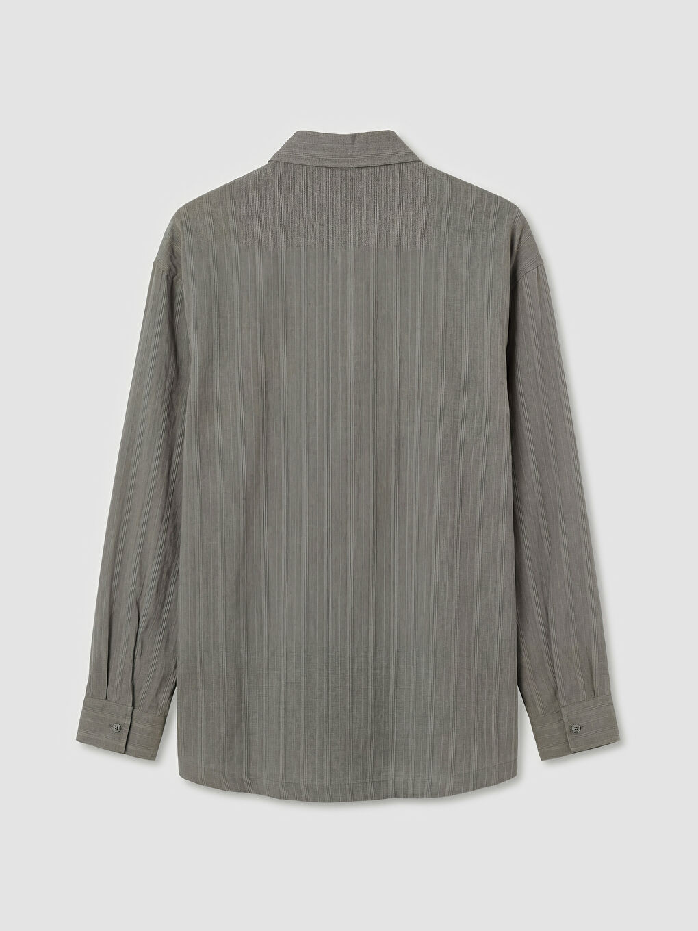 Kahverengi Rahat Kalıp Keten Karışımlı Erkek Gömlek-1