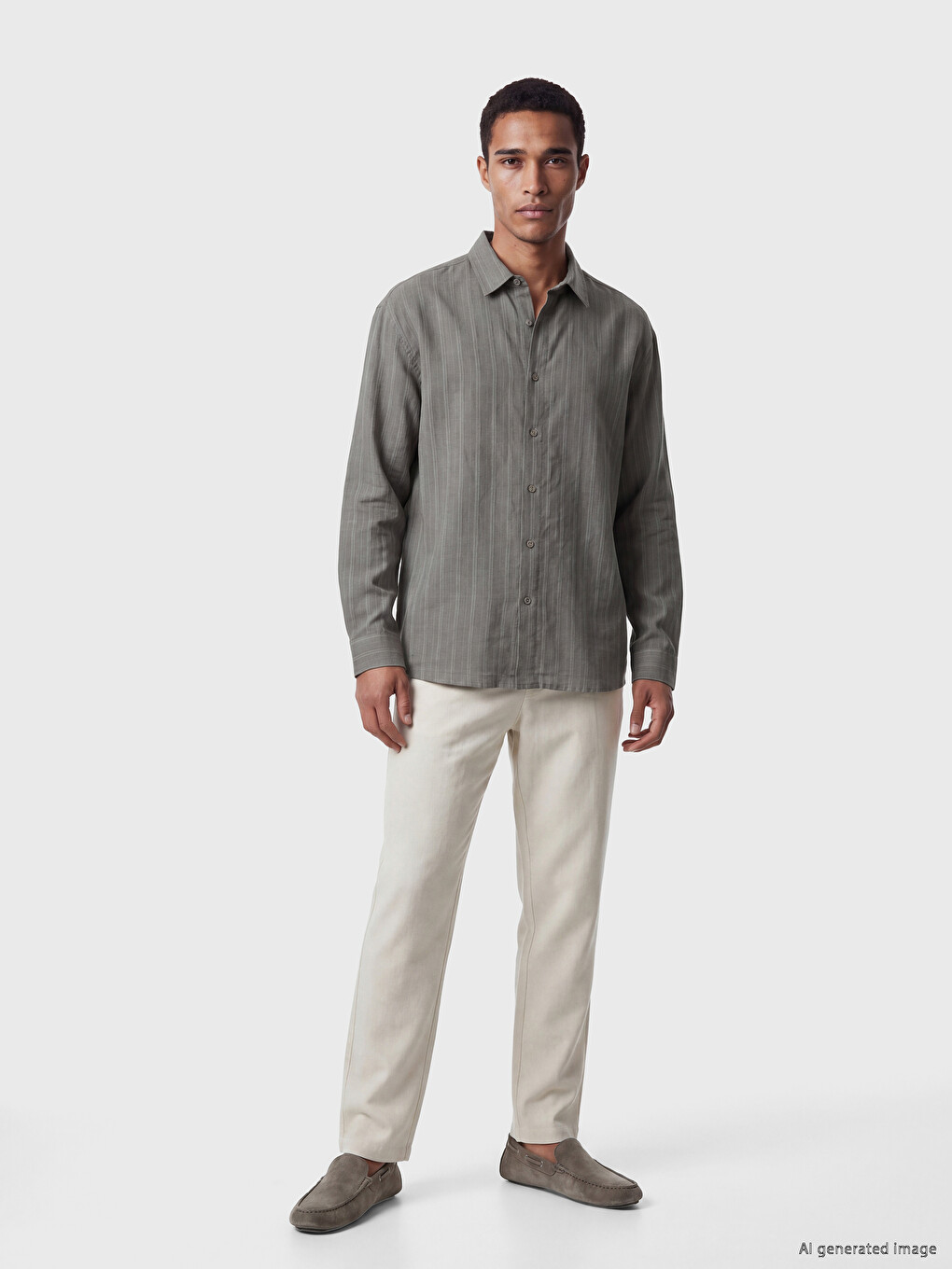 Relaxed Fit Linen Blend Men's Shirt-1