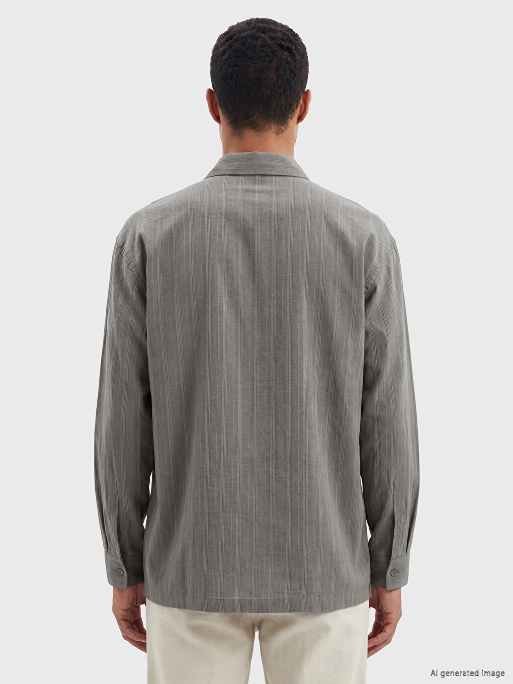 Relaxed Fit Linen Blend Men's Shirt-3
