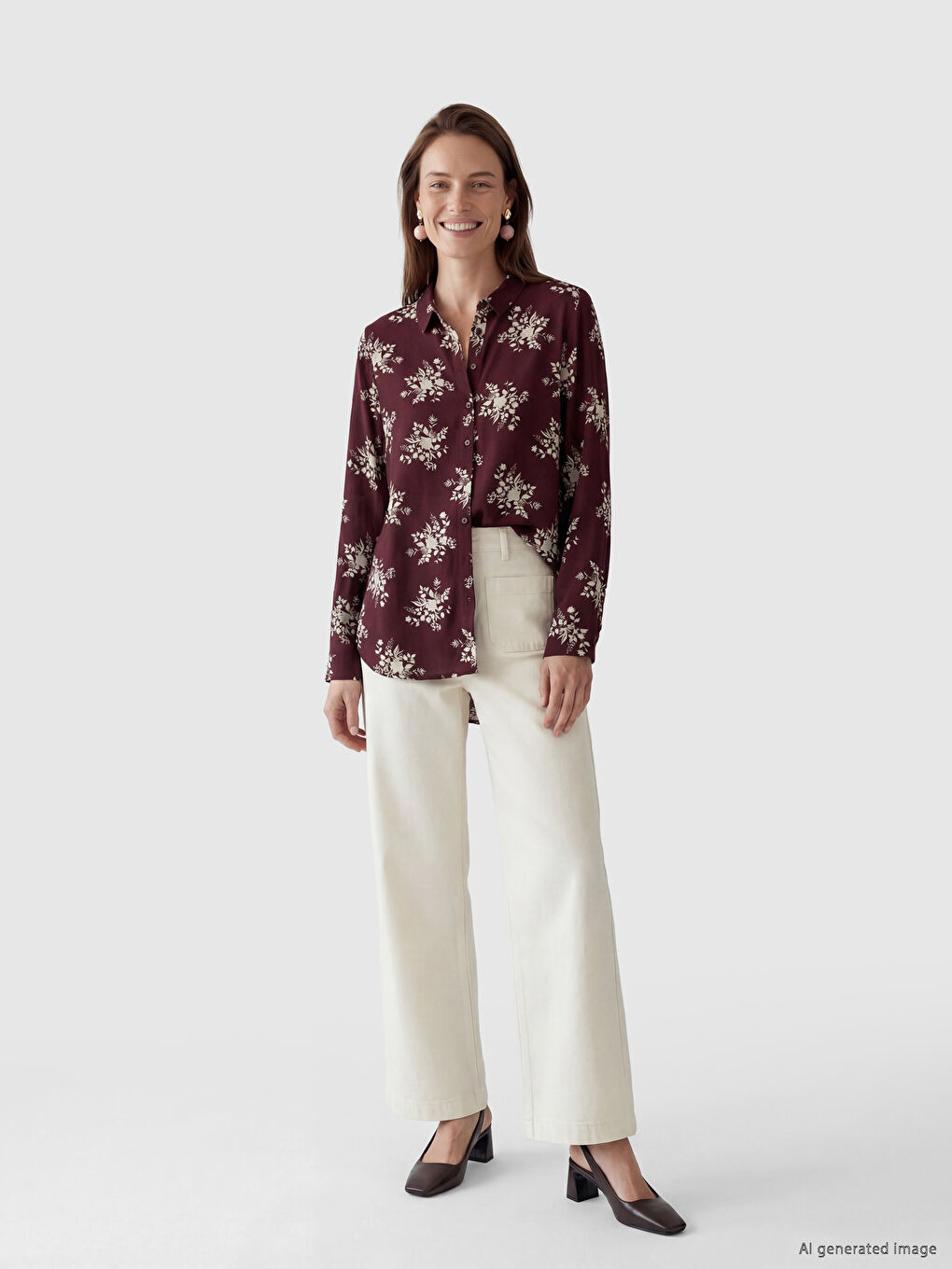 Floral Women's Shirt Tunic-1