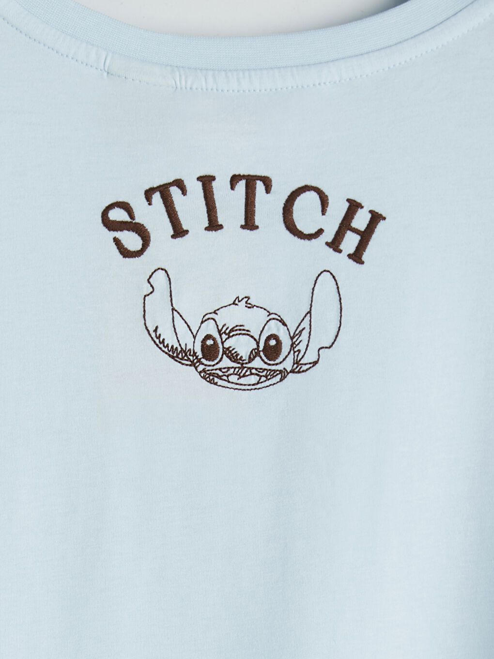 Mavi Stitch Baskılı Kadın Gecelik-3