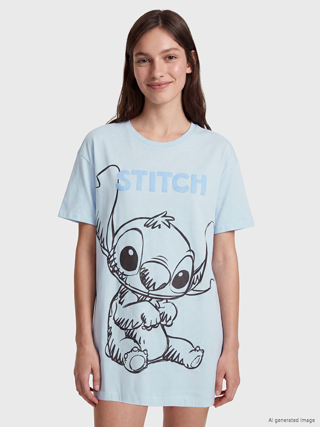 Ženska spavaćica s tiskanim motivom Stitcha-1