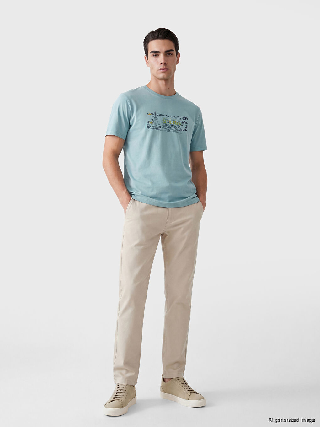 Crew Neck Printed Men's Jersey T-Shirt-1