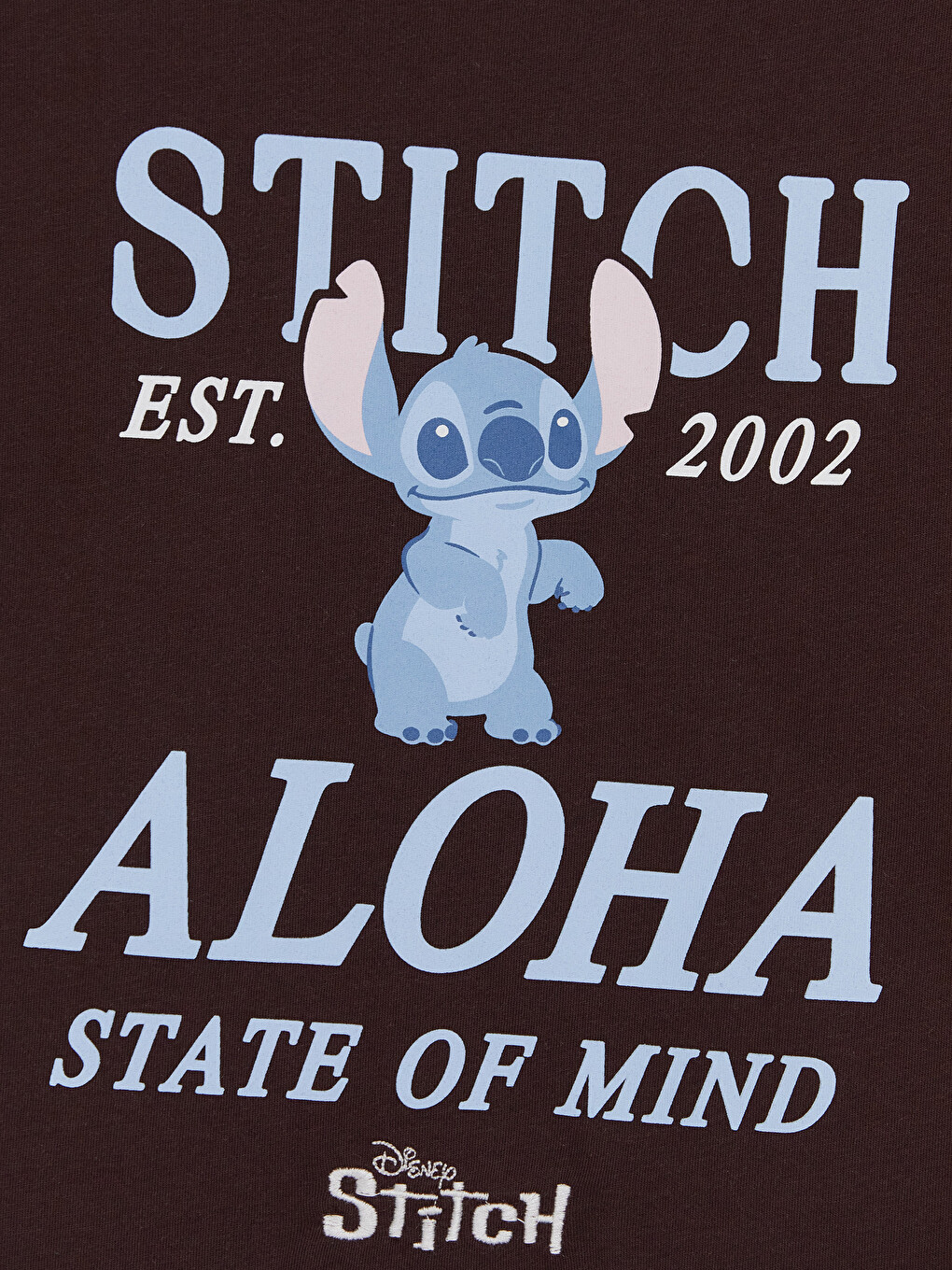 Kahverengi Bisiklet Yaka Stitch Baskılı Kadın Pijama Üstü-2