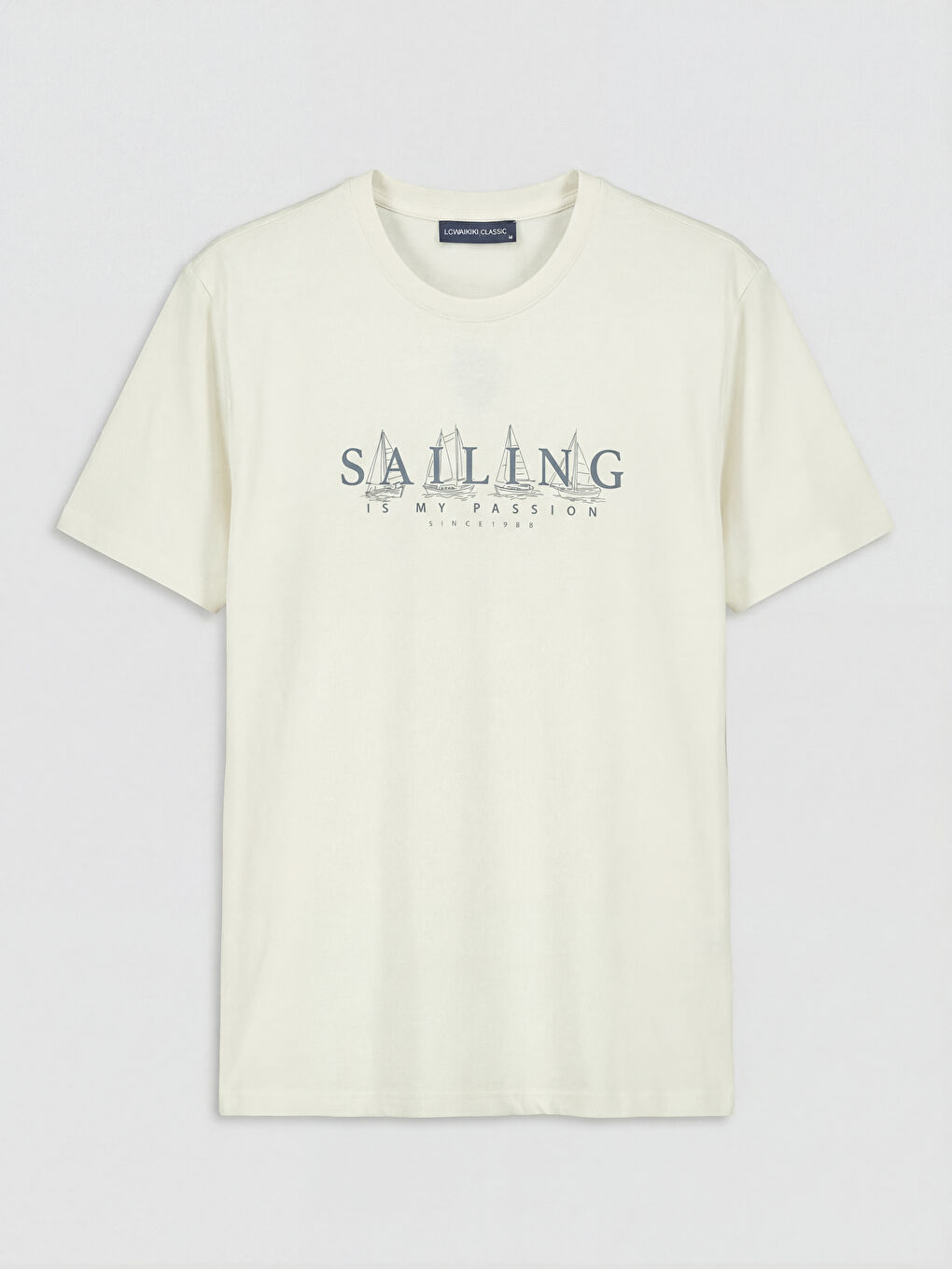 تي شيرت رجالي مطبوع بكول مدور