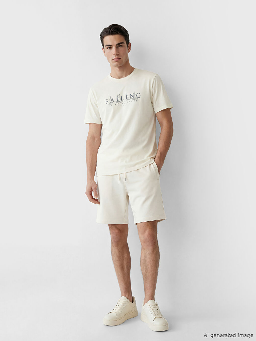 تي شيرت رجالي مطبوع بكول مدور-2