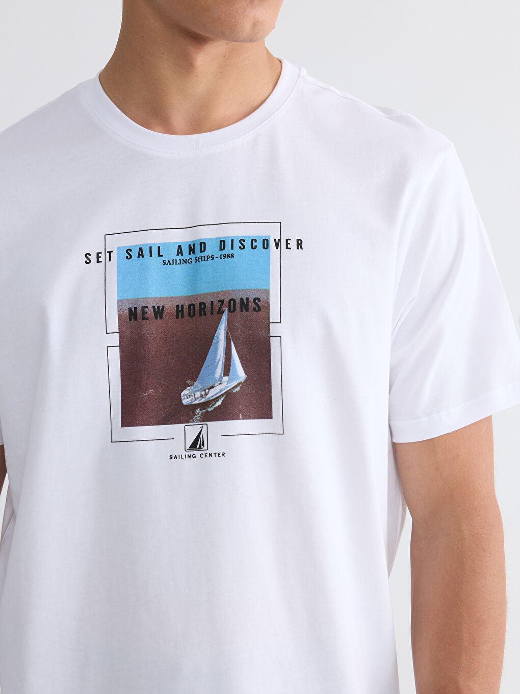 T-shirt imprimé à col rond pour homme-2