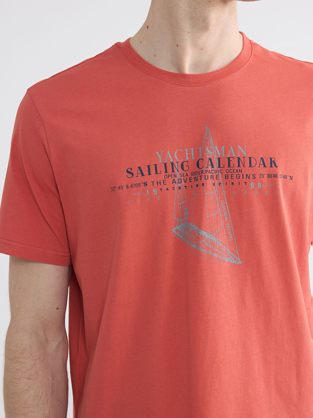 T-shirt en jersey à col rond imprimé pour homme-2